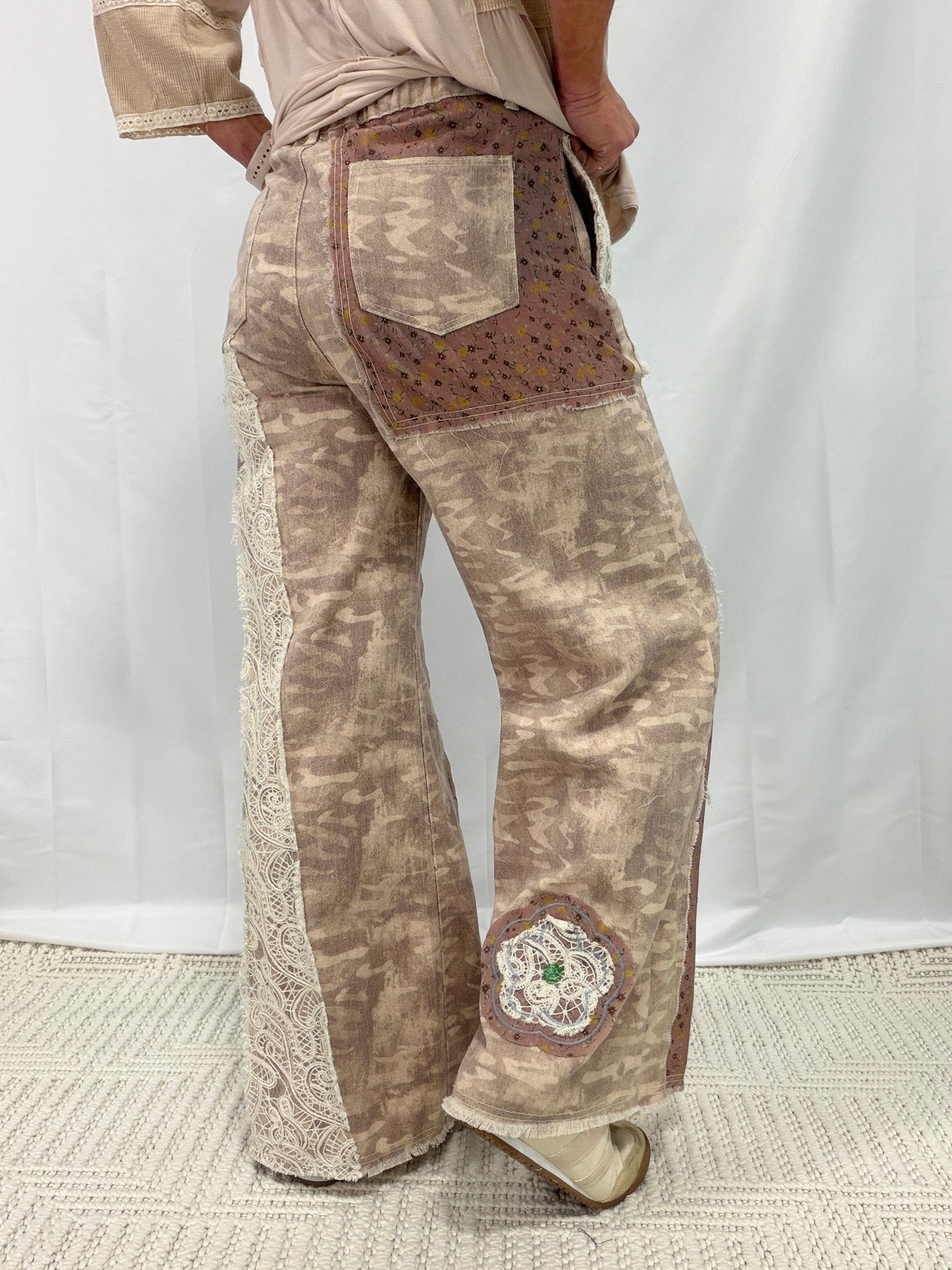 POL Time To Be Floral Patch Pants