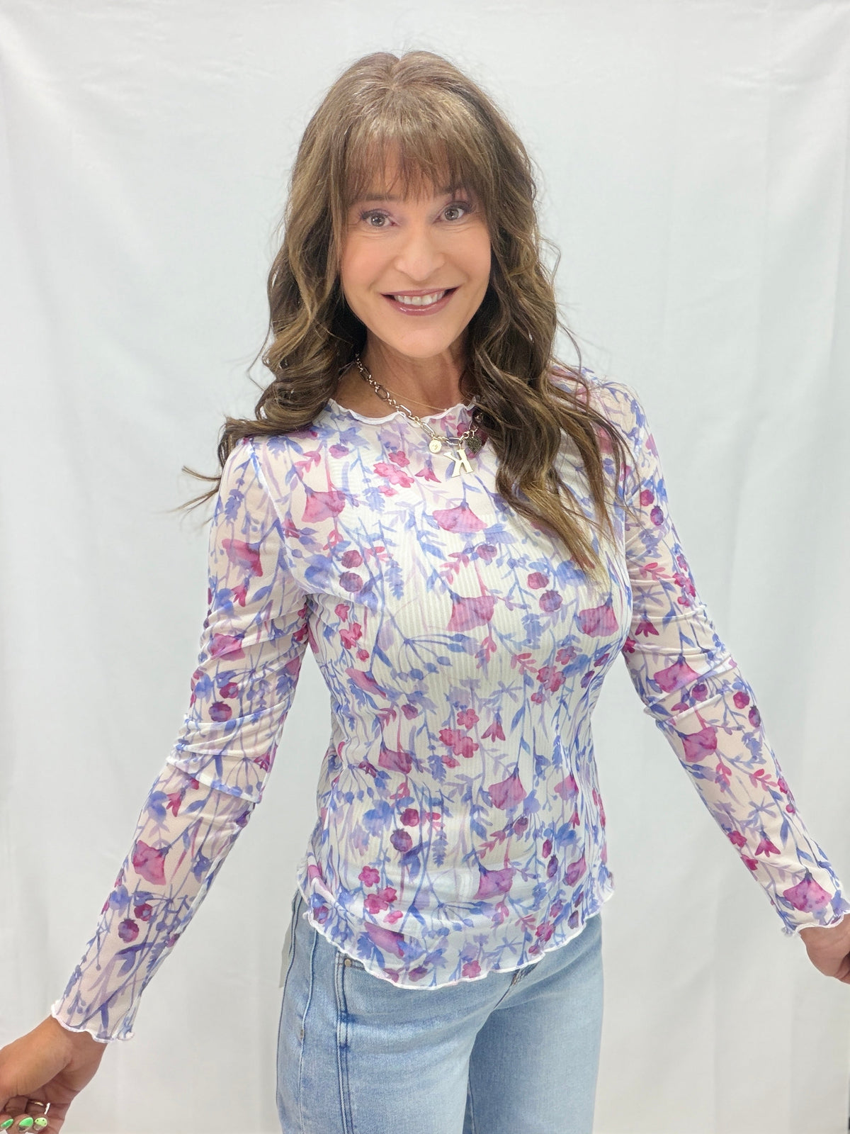 Lavender Mist Mesh Top
