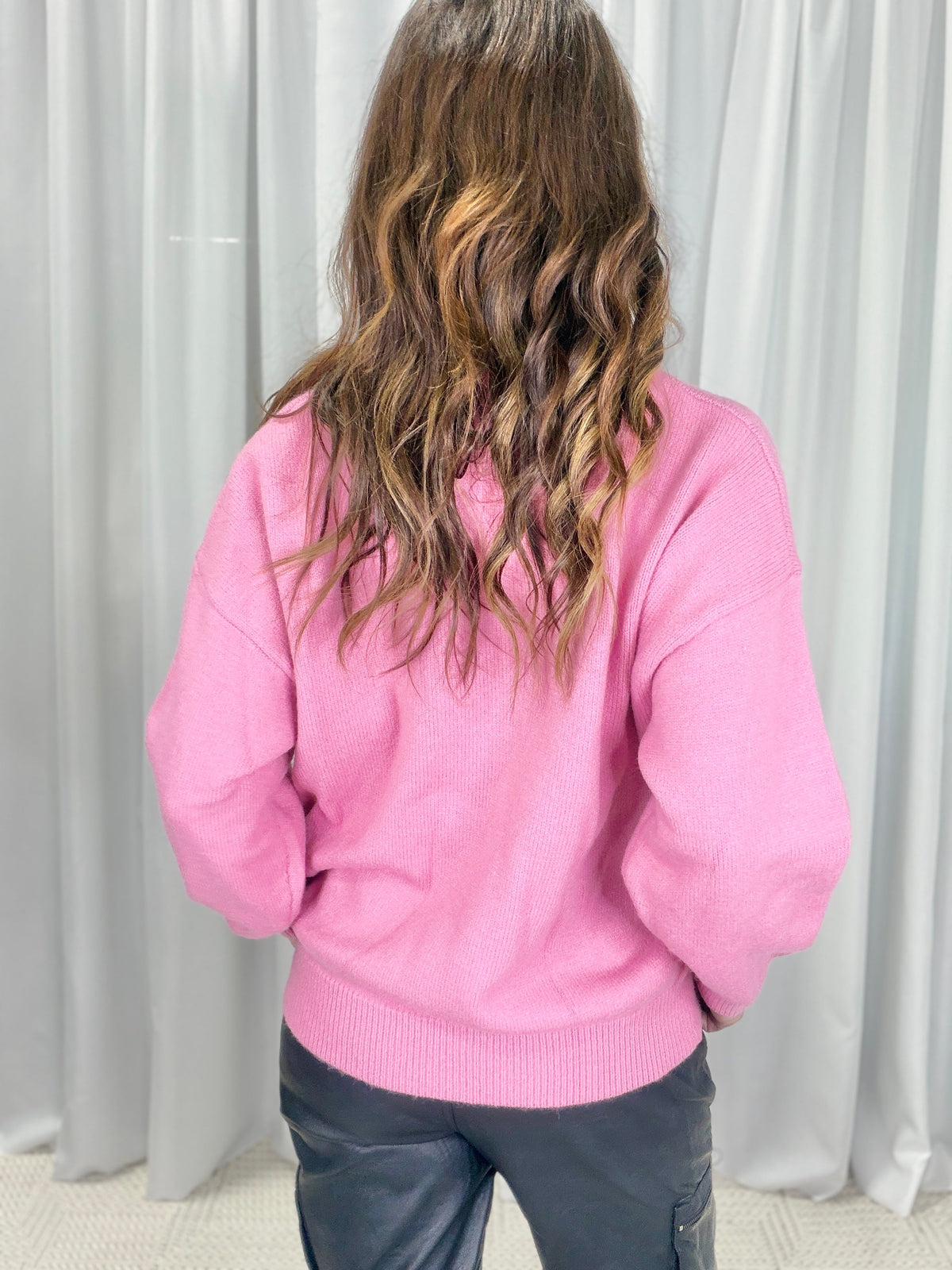 Heart Me Pink And Black Sweater