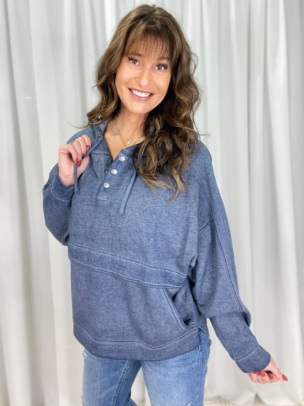 See You Soon Drift Burnout Fleece Hoodie In Blue *Final Sale*