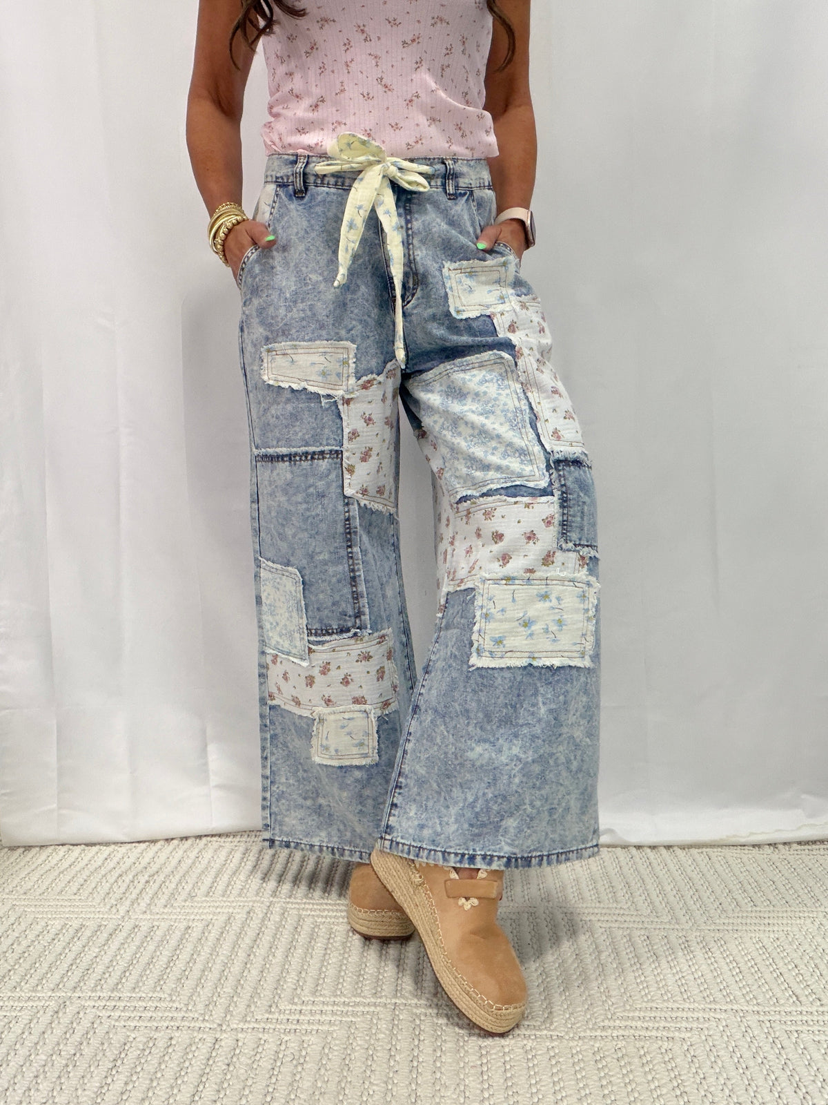 POL Graceful Beauty Straight Fit Pants In Denim