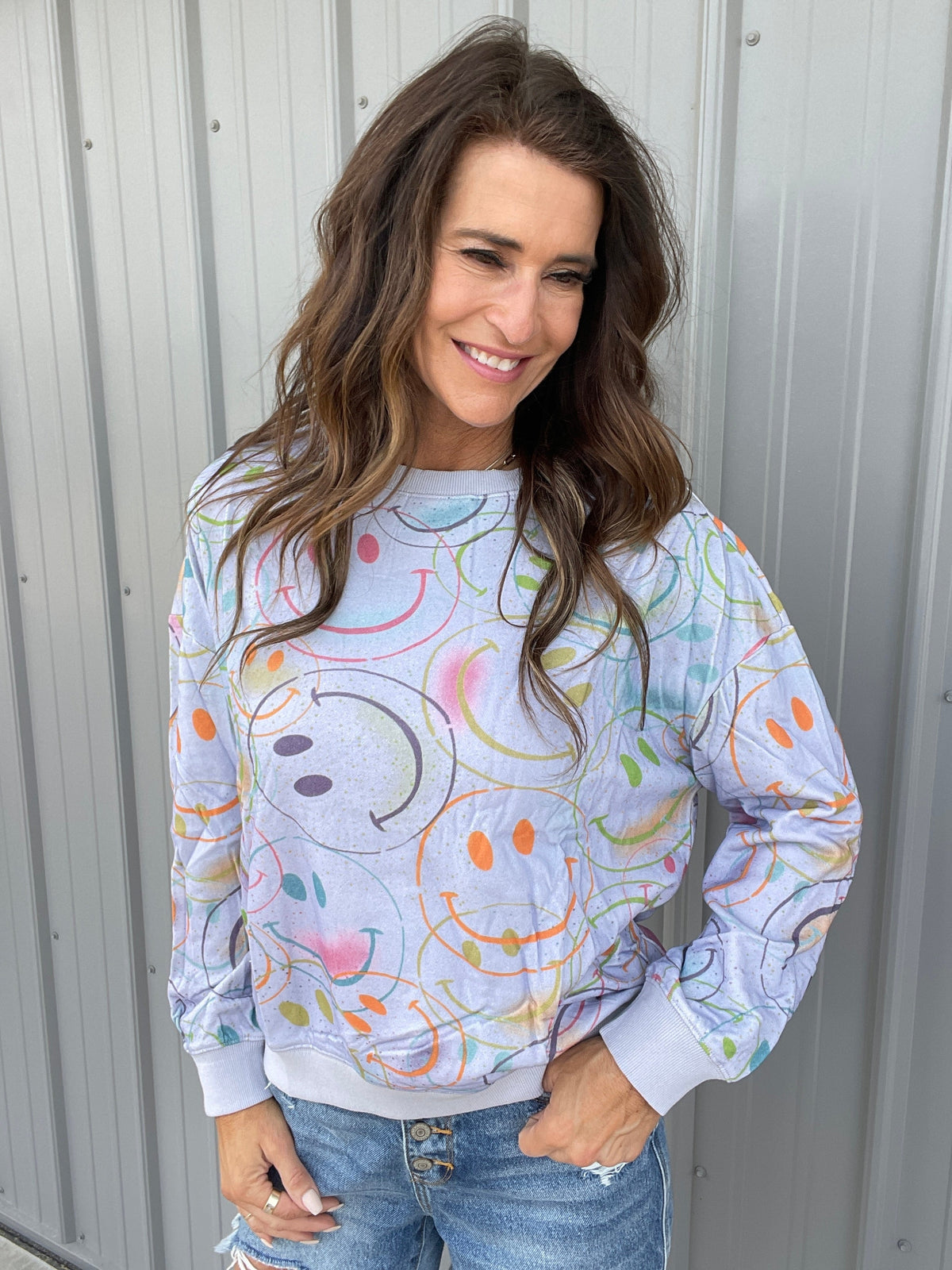 Happy Go Lucky Pullover In 4 Colors: Ivory, Lilac, Black, Pink