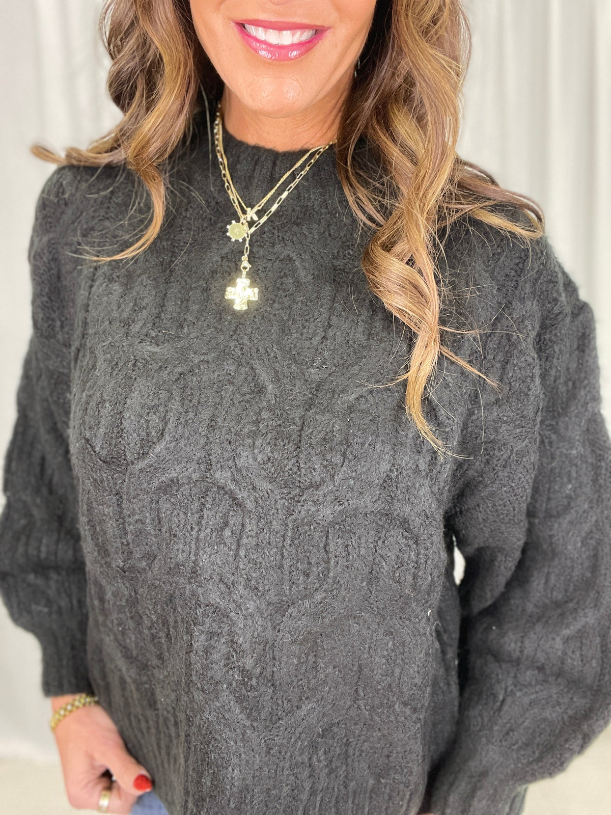 POL Heavenly Cable Softness Sweater