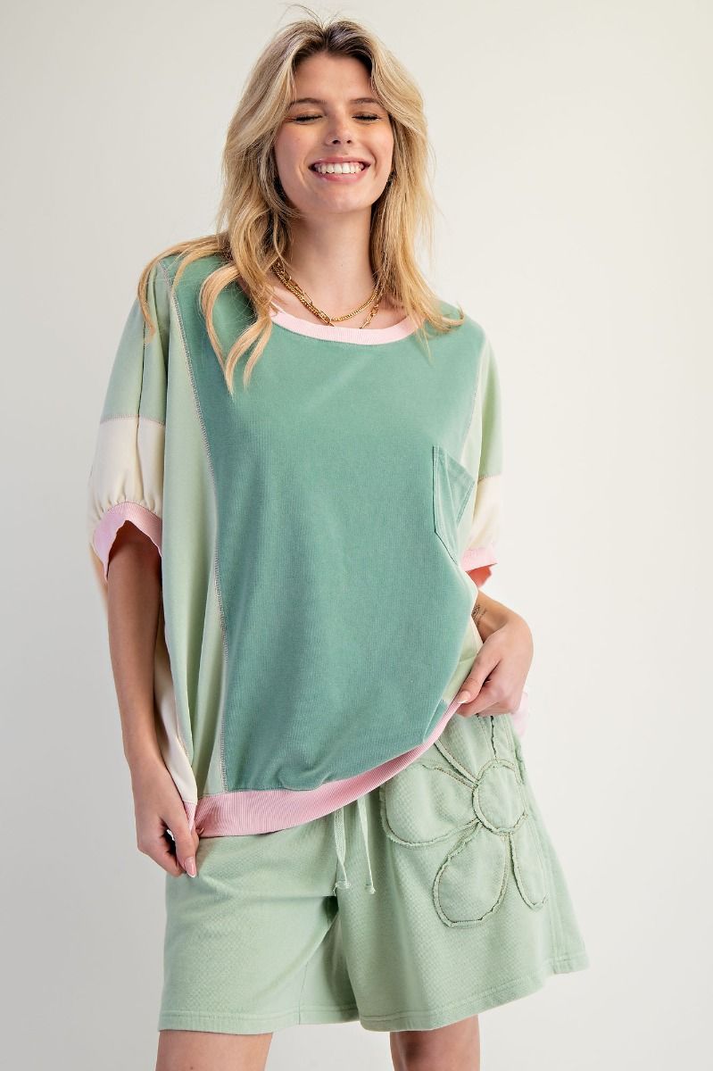 Color Stack Top In Sage
