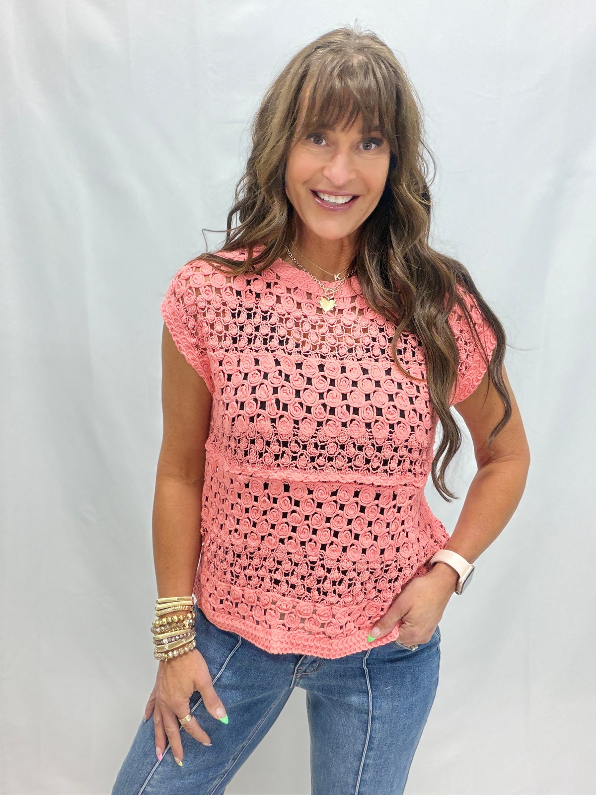POL Tied To Perfection Crochet Top In 2 Colors
