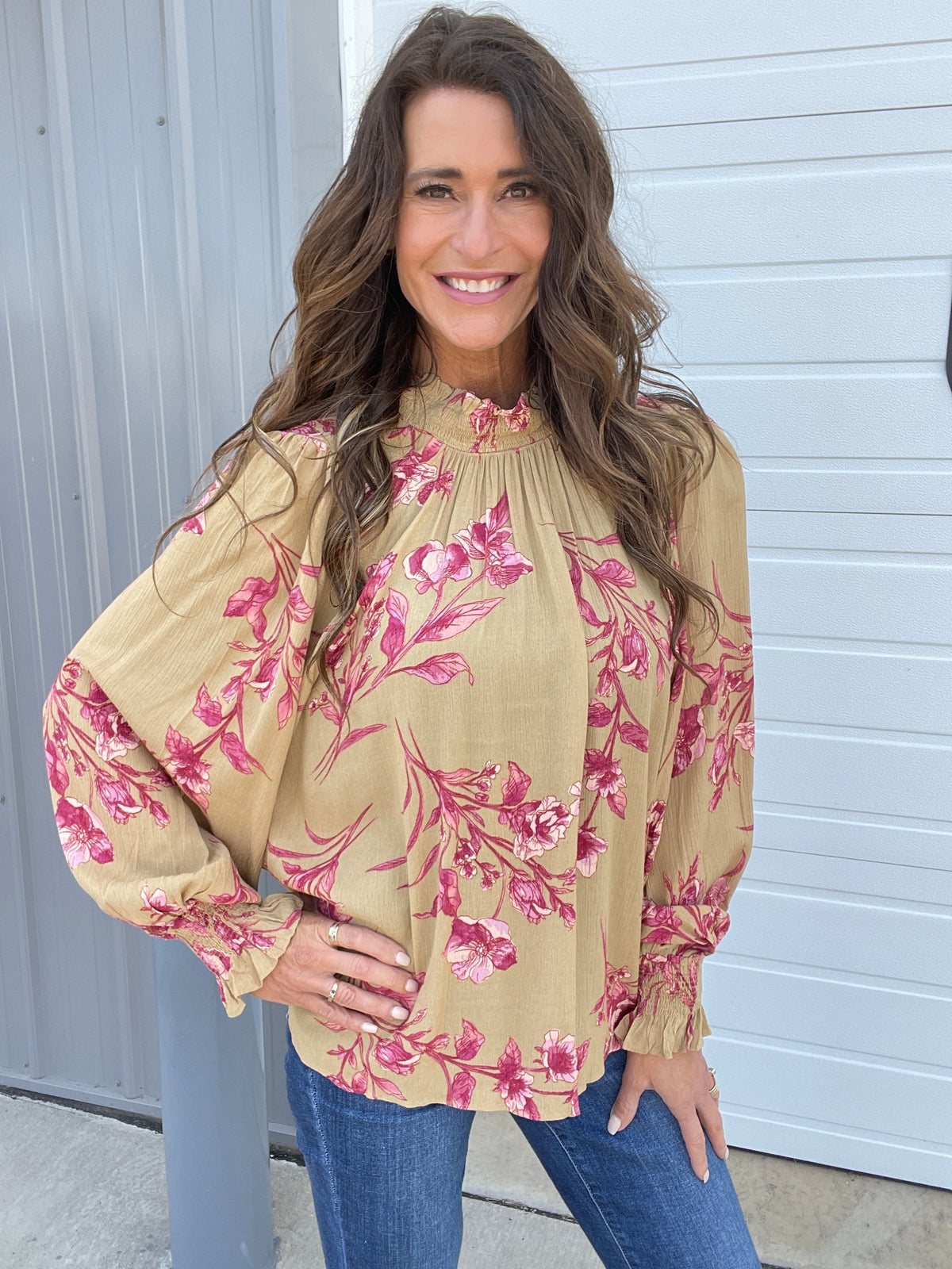Where Have You Been Mock Neck Blouse In 3 Colors: Golden, Teal. Plum *Final Sale*