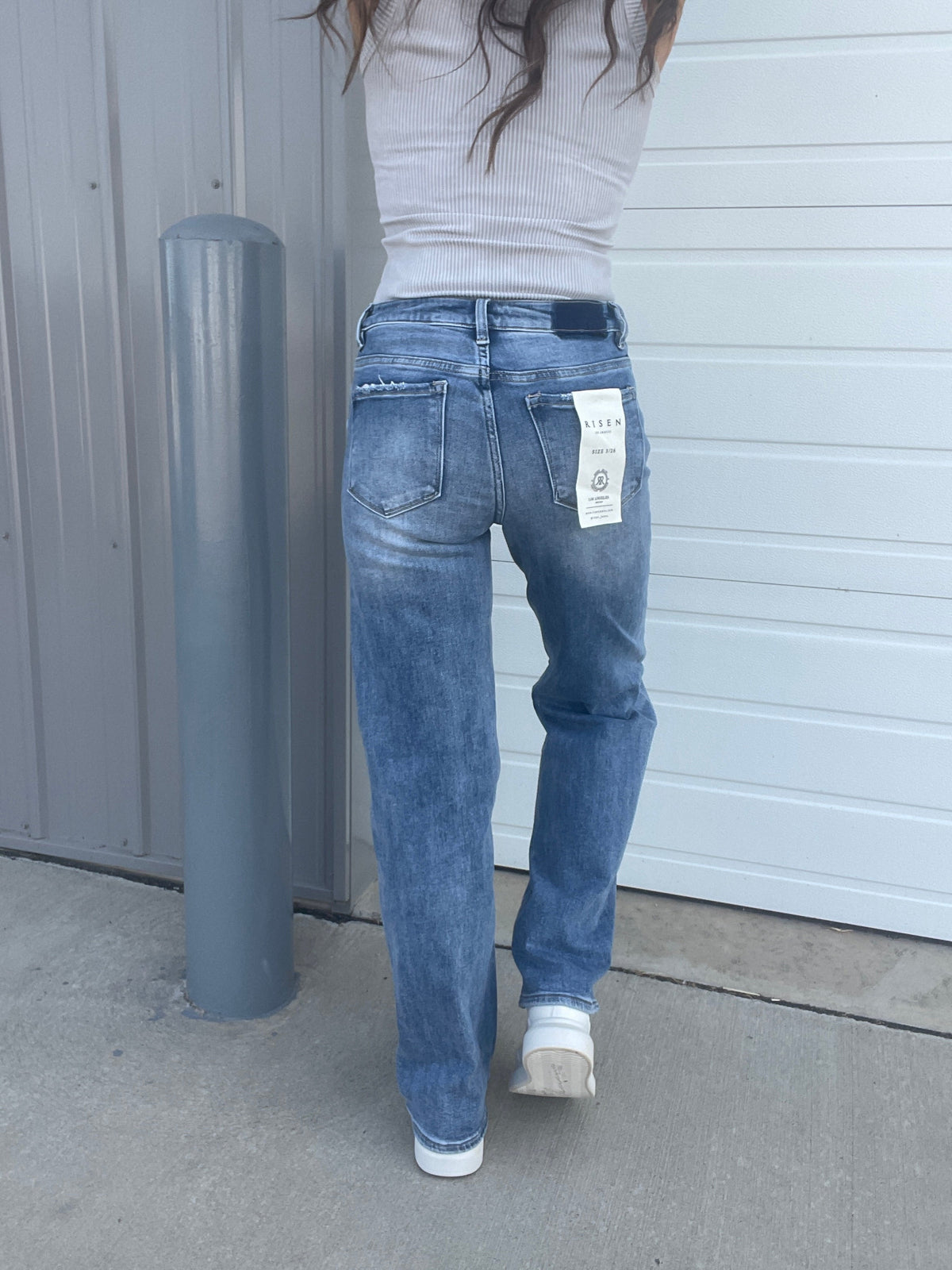 Risen Sandi Mid Rise Wide Leg Jeans 304 In Medium