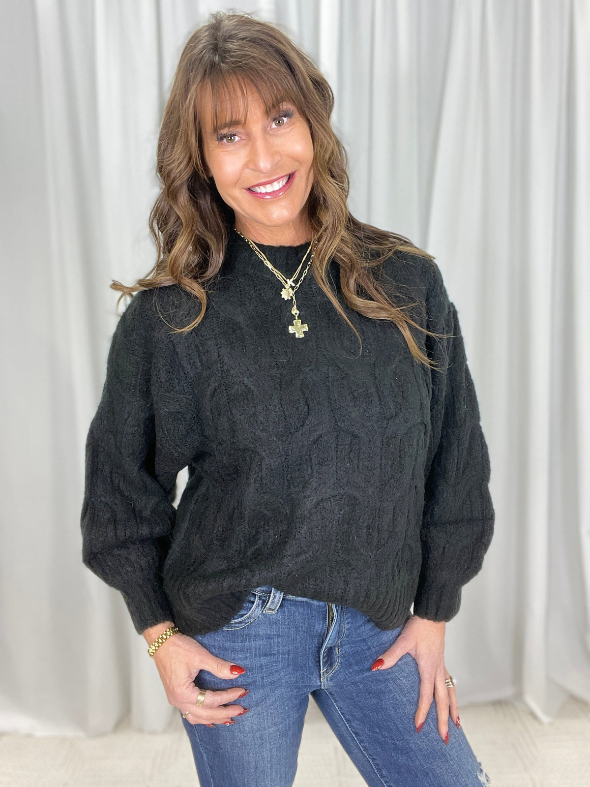 POL Heavenly Cable Softness Sweater