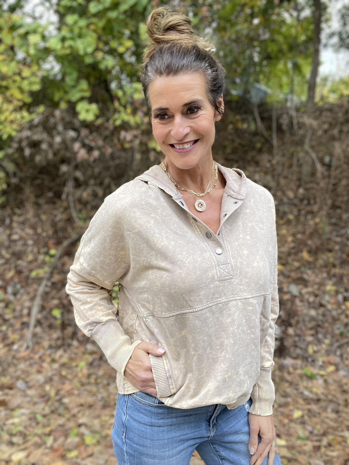 Casual Occasions Acid Wash Kangaroo Pocket Hoodie In 4 Colors *Final Sale*