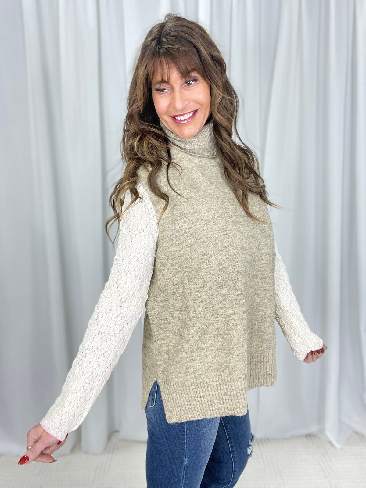Let's Stay In Turtle Neck Sweater Vest In 2 Colors *Final Sale*