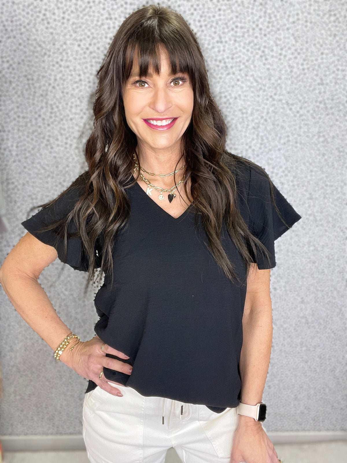 Keep Your Cool Flutter Sleeve V Neck In 4 Colors *Final Sale*