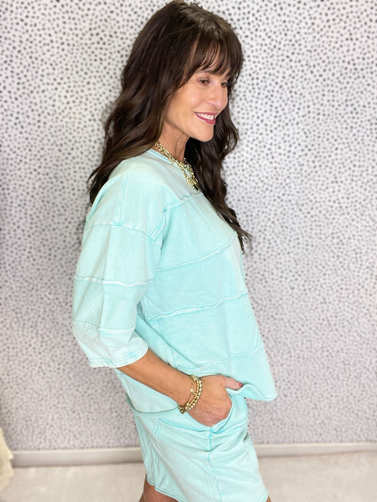Live Out Loud Mineral Washed Terry Knit Top In 2 Colors *Final Sale*