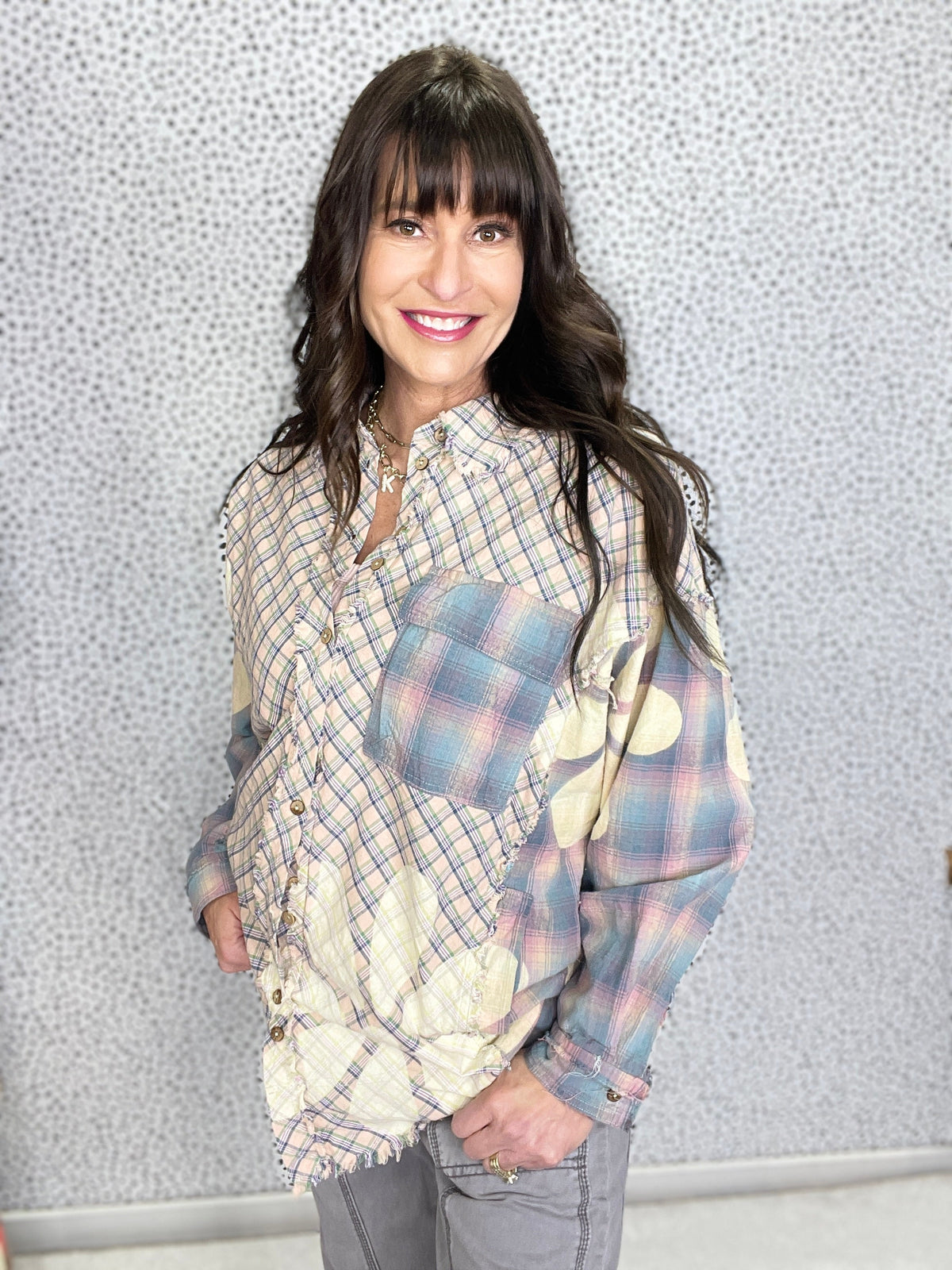 Sweet Bloom Flower Print Button Down Top In Multi *Final Sale*