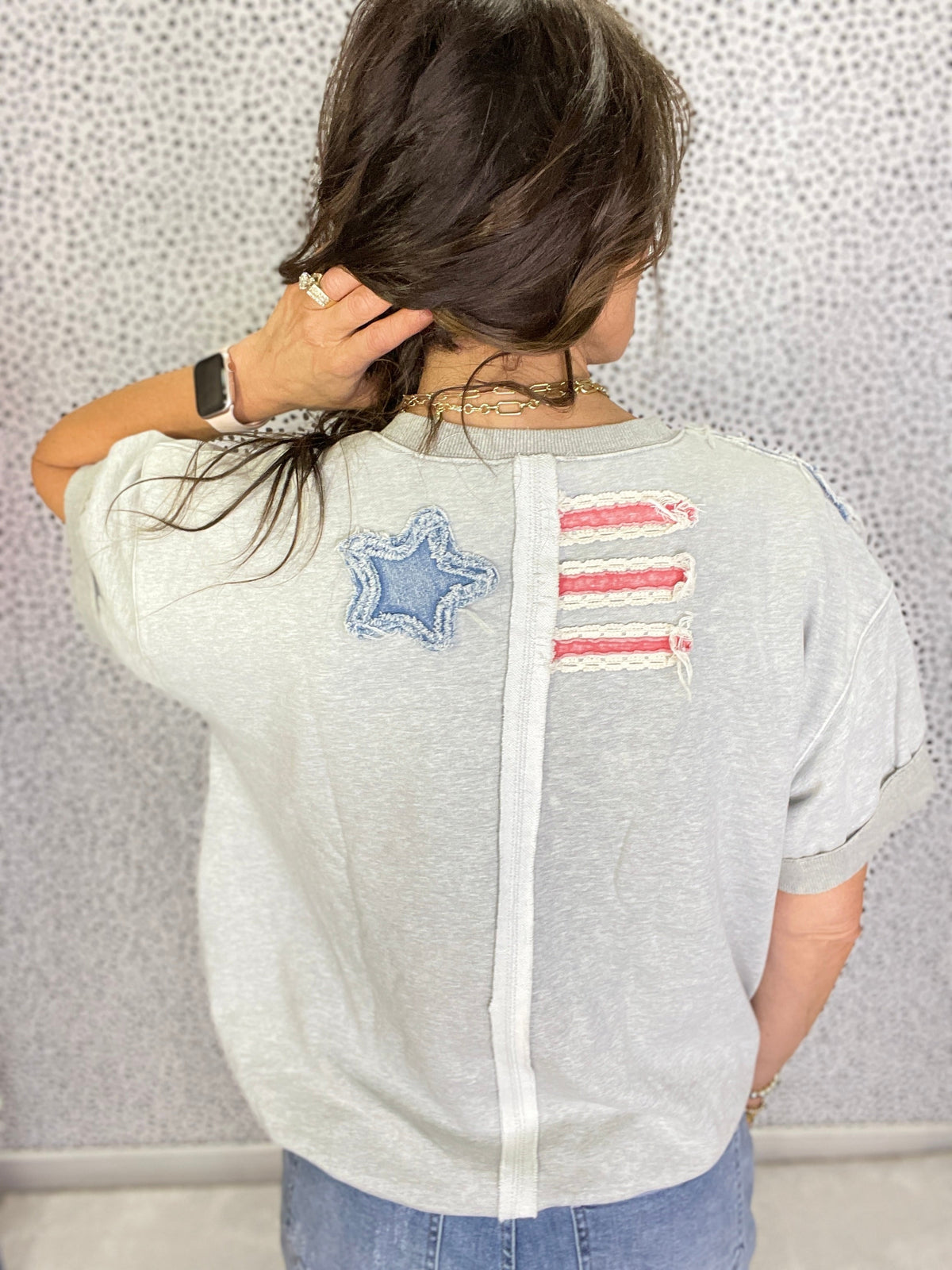 Oli & Hali Oversized Heritage Ease Flag Terry Top *Final Sale*