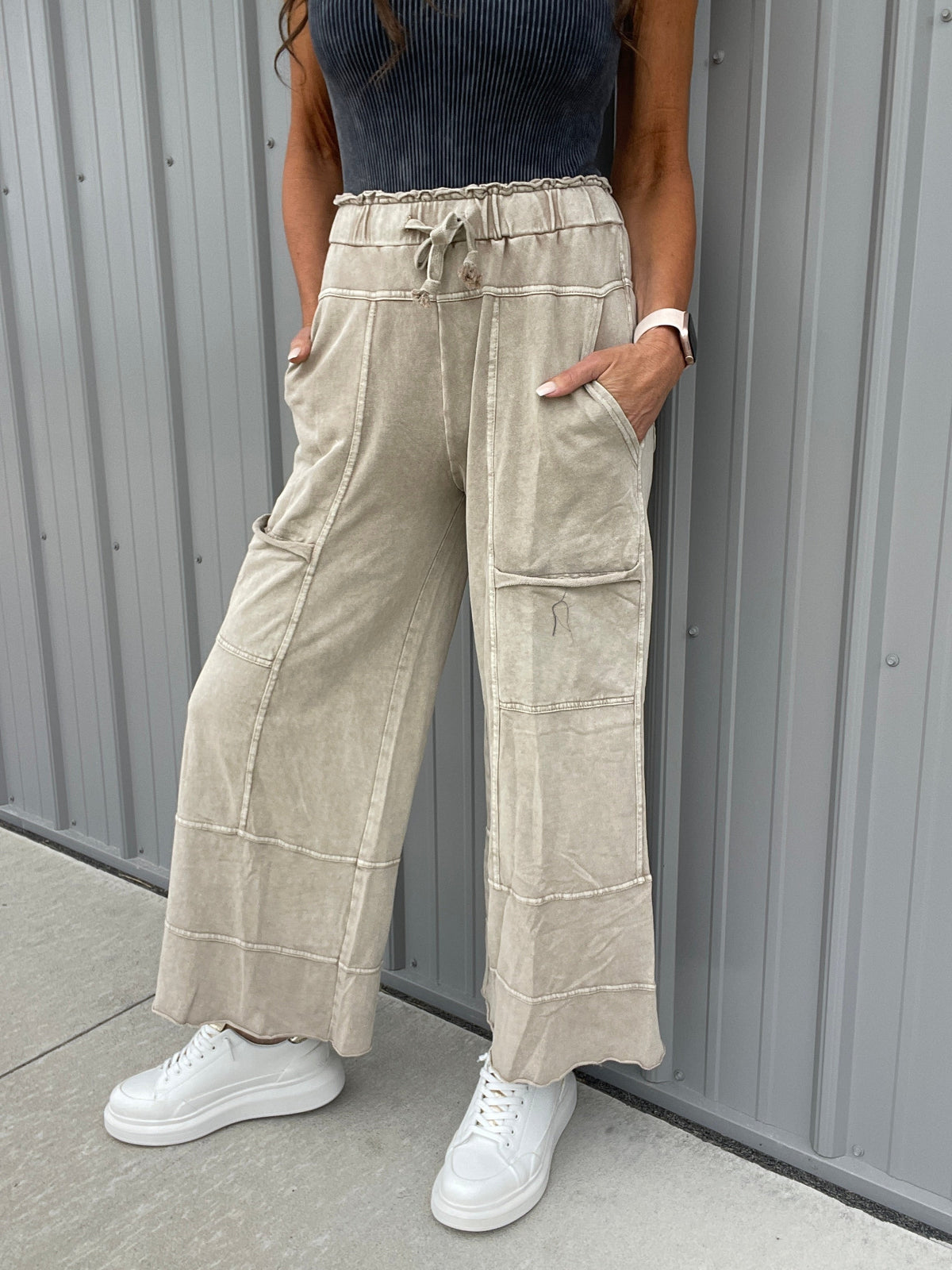 Get Going Mineral Washed Knit Crop Pants In 11 Colors *Final Sale*