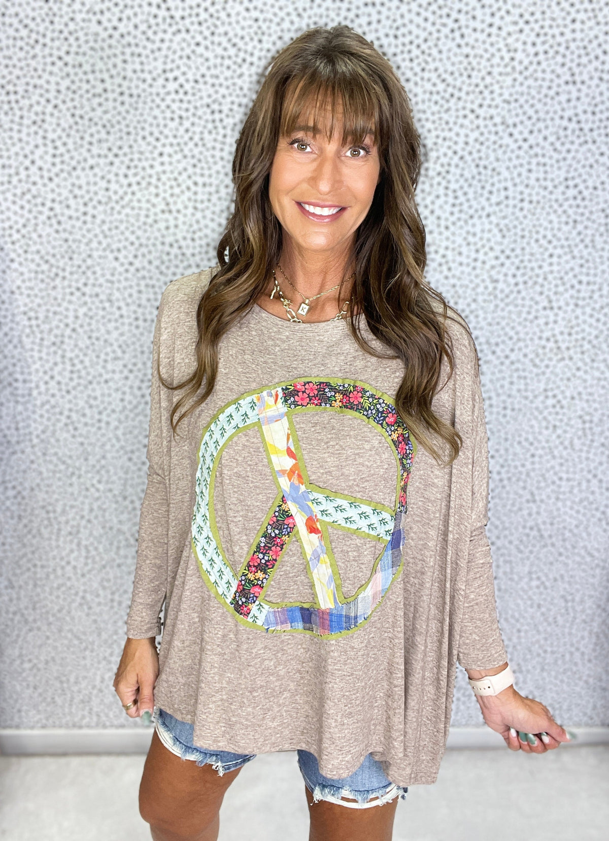 Peace Patch Mélange Knit Top In 3 Colors *Final Sale*