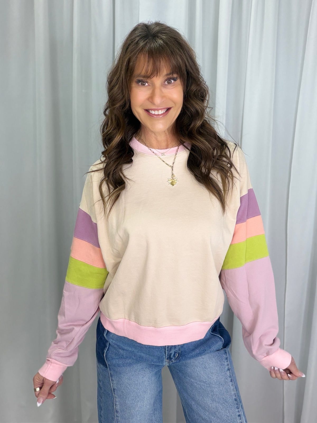Colorburst Cozy Stripe Crew *Final Sale*