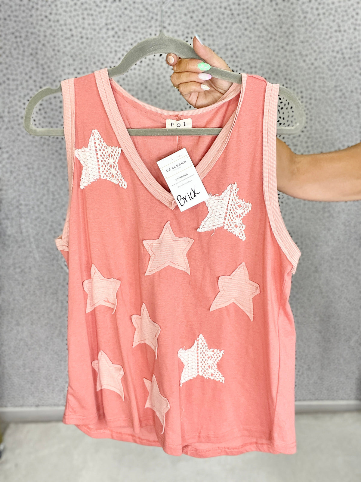POL Stellar Dreams Star Patch Tank Top In 11 Colors