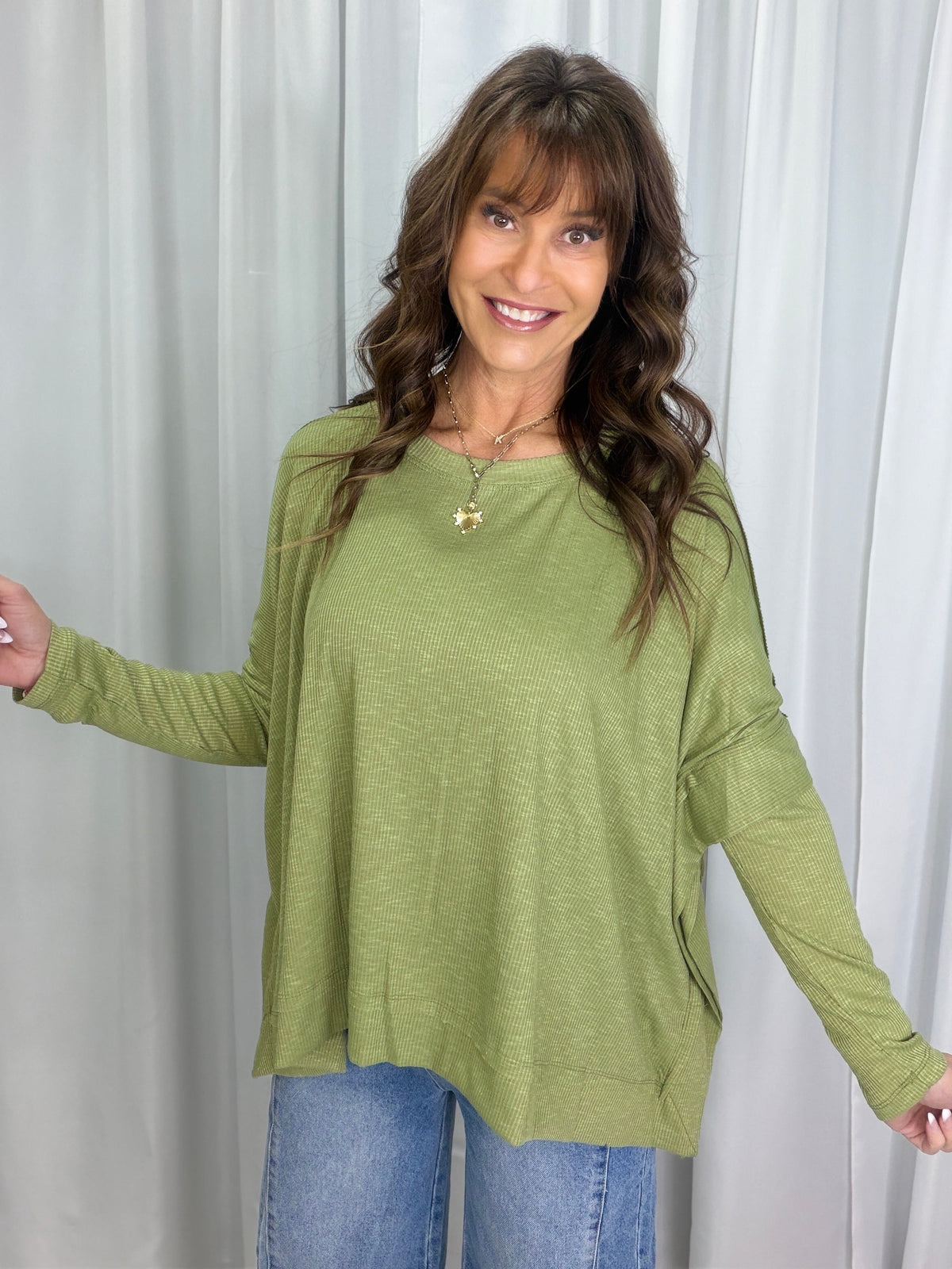 The Good Loop Rib Knit Oversized Top In 2 Colors *Final Sale*