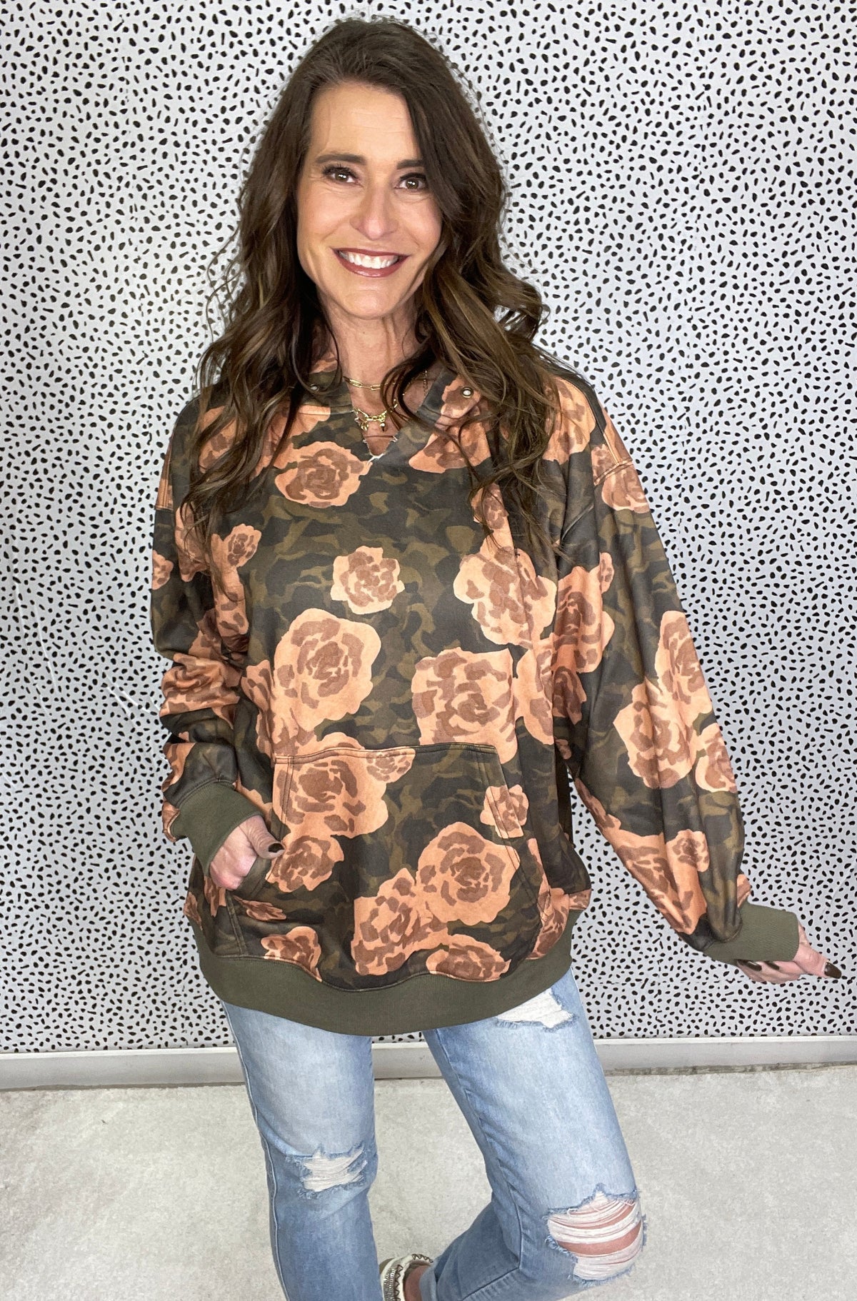 Floral Dreams Flower Print Hoodie In Camo *Final Sale*
