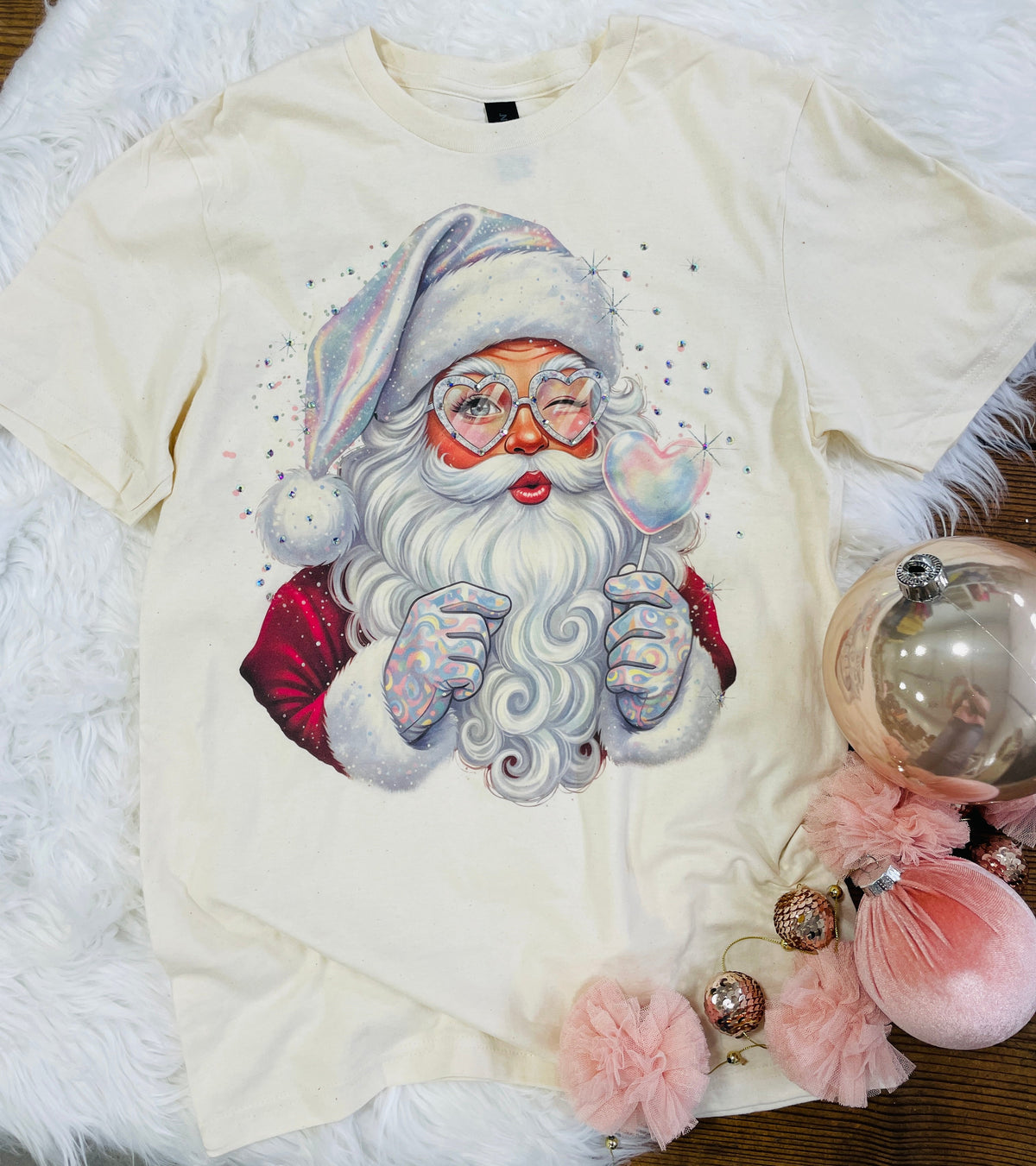 Iridescent Santa Bling Tee