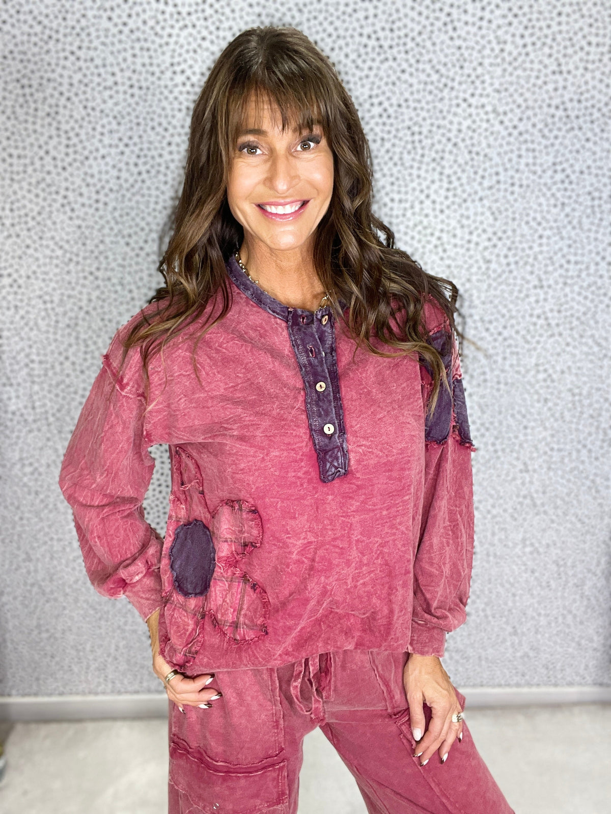 Boho Bloom Henley Top In 5 Colors