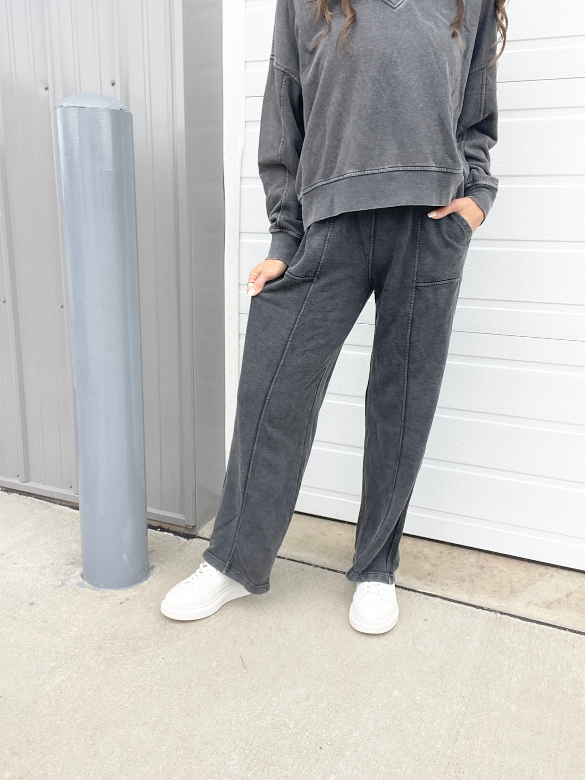 A Million Reasons Why Comfy Knit Full Length  Straight Leg Pants In 6 Colors: Olive, Black, Mocha, Blue, Rose, Wine *Final Sale*
