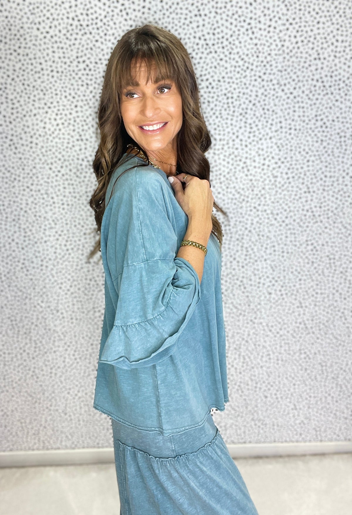 Breeze Ruffle Mineral Wash Top in 3 Colors