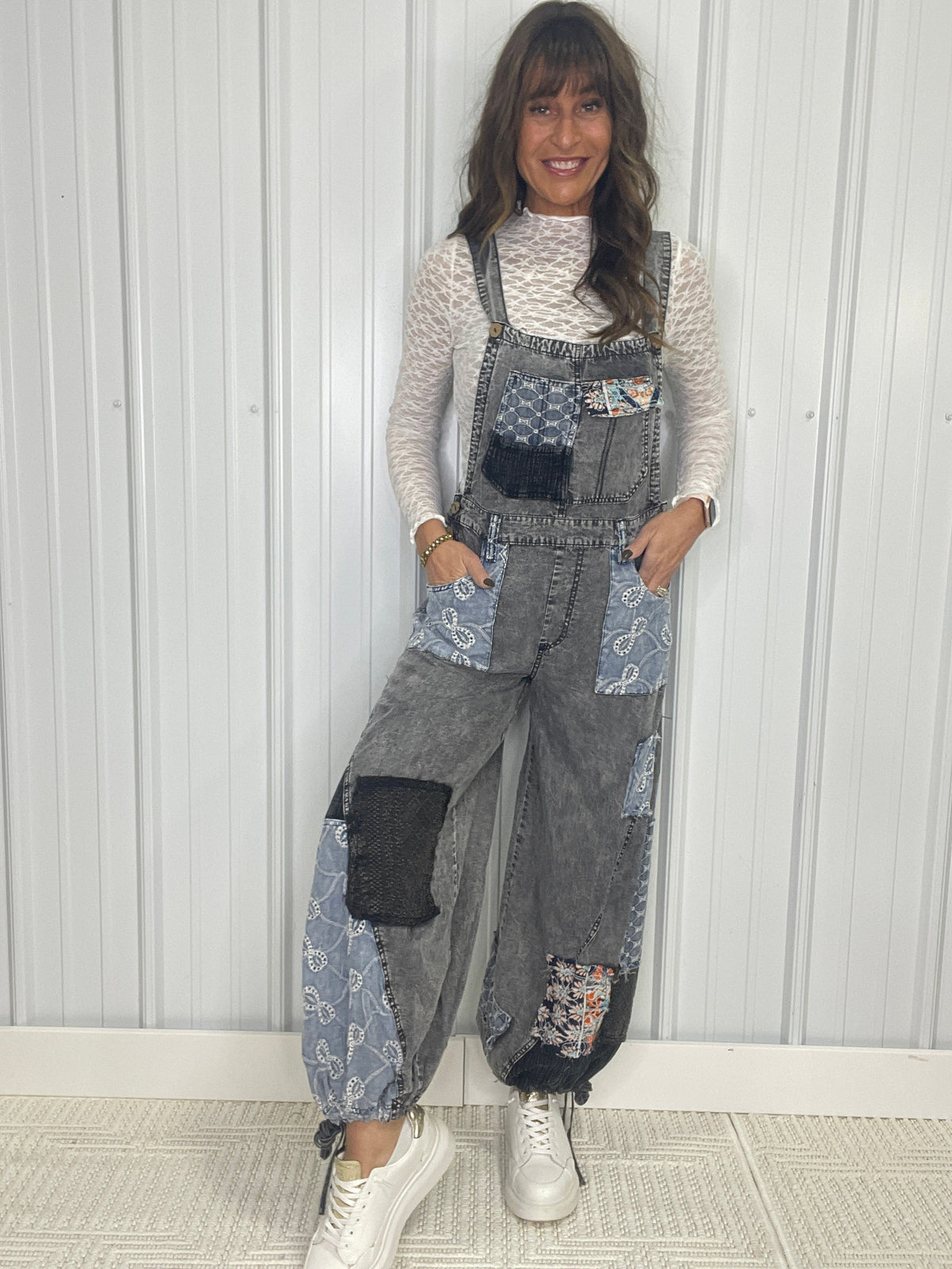 Oli & Hali Wandering Spirit Patchwork Overalls In 2 Colors *Final Sale*