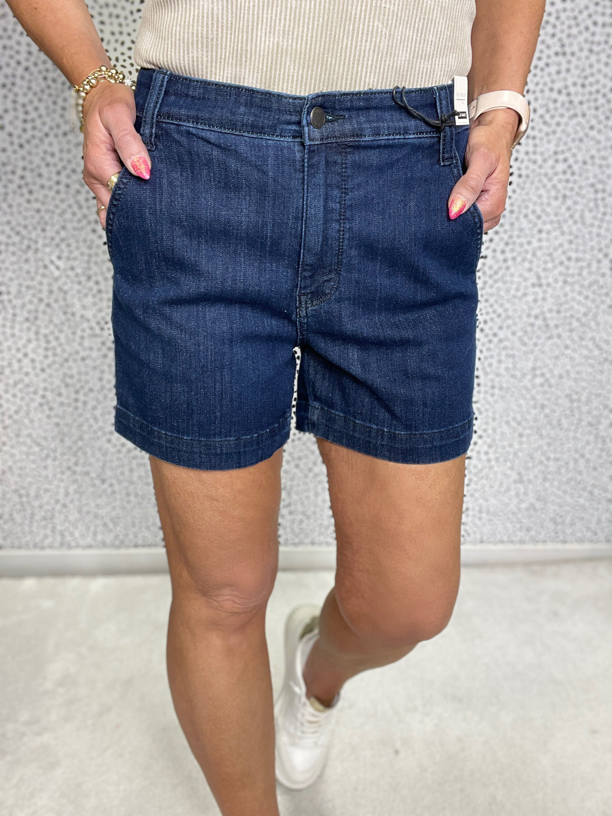 Judy Blue Emmy High Waist Denim Trouser Shorts 290 In Dark *Final Sale*