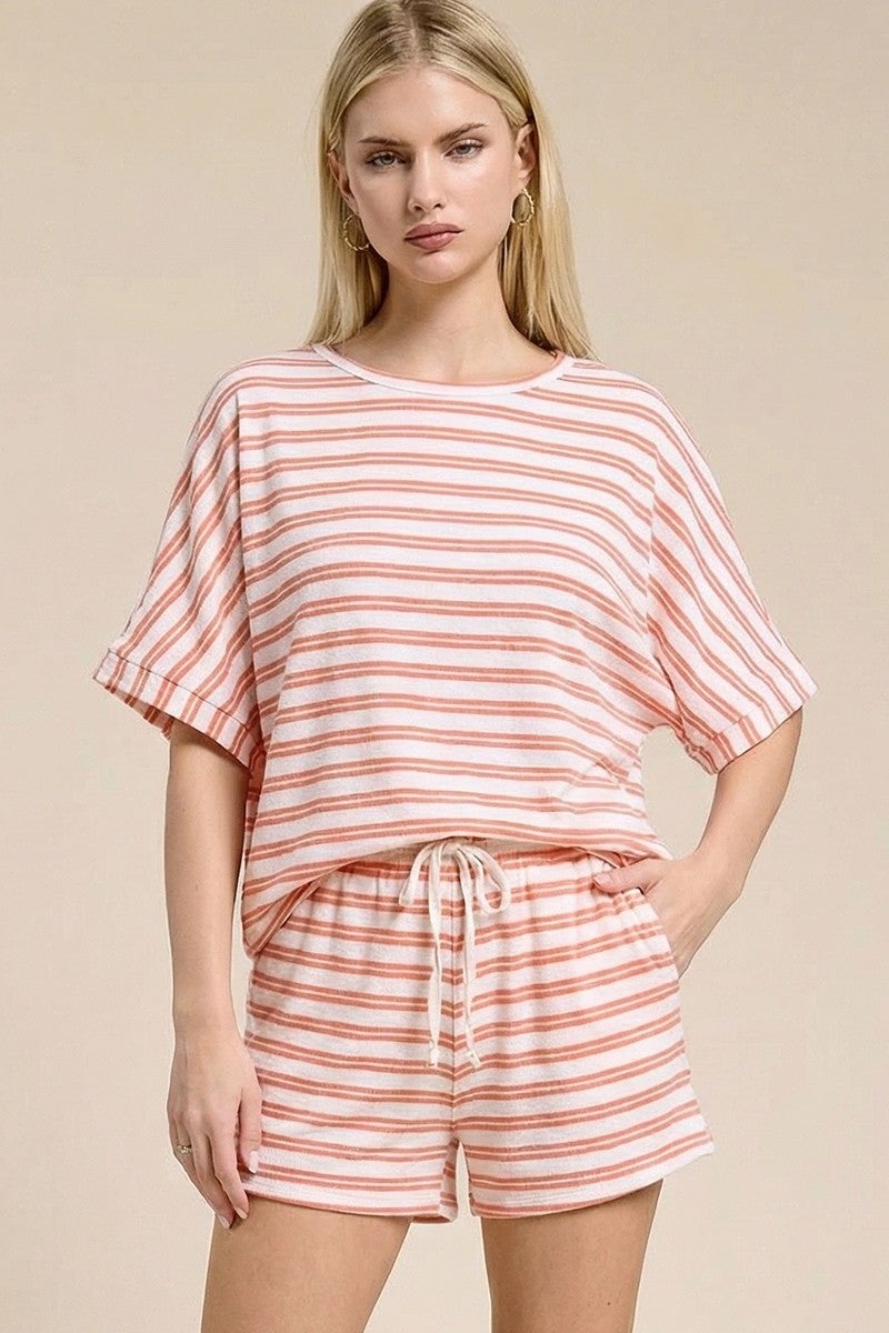 Pre-Order Striped Terry Cloth Shorts In 2 Colors *Final Sale*