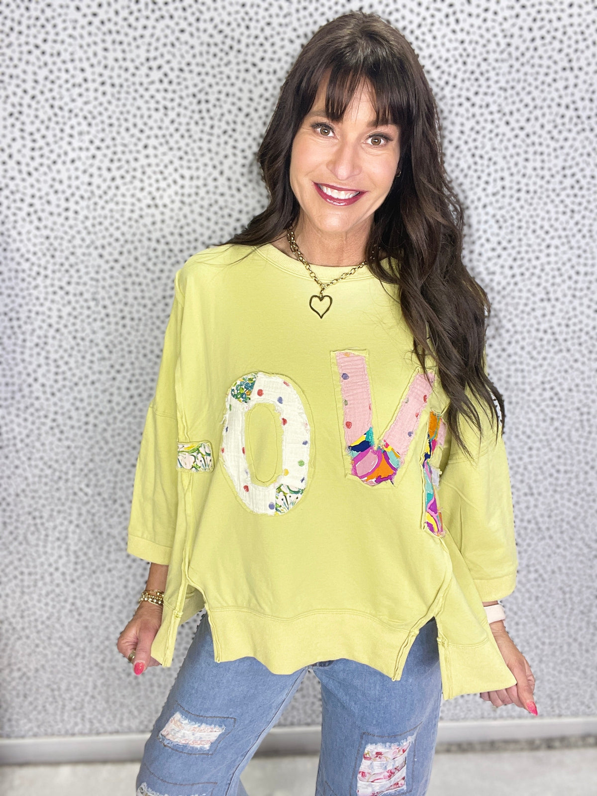Love All Around Love Patch Terry Knit Pullover In 6 Colors