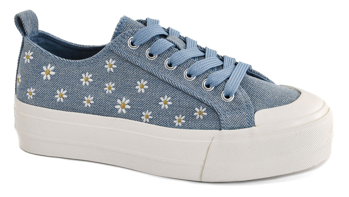 Corkys Denim Take The Lead Daisies Sneakers In 2 Colors *Final Sale*