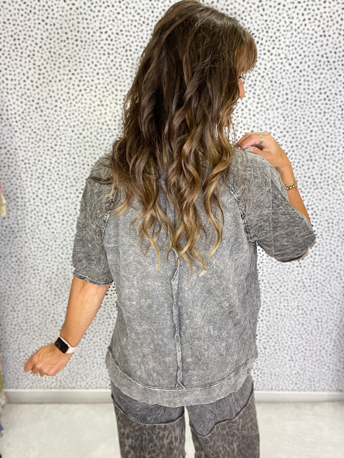 Wanderlight Mineral Wash Henley Short Sleeve Top In 2 Colors *Final Sale*