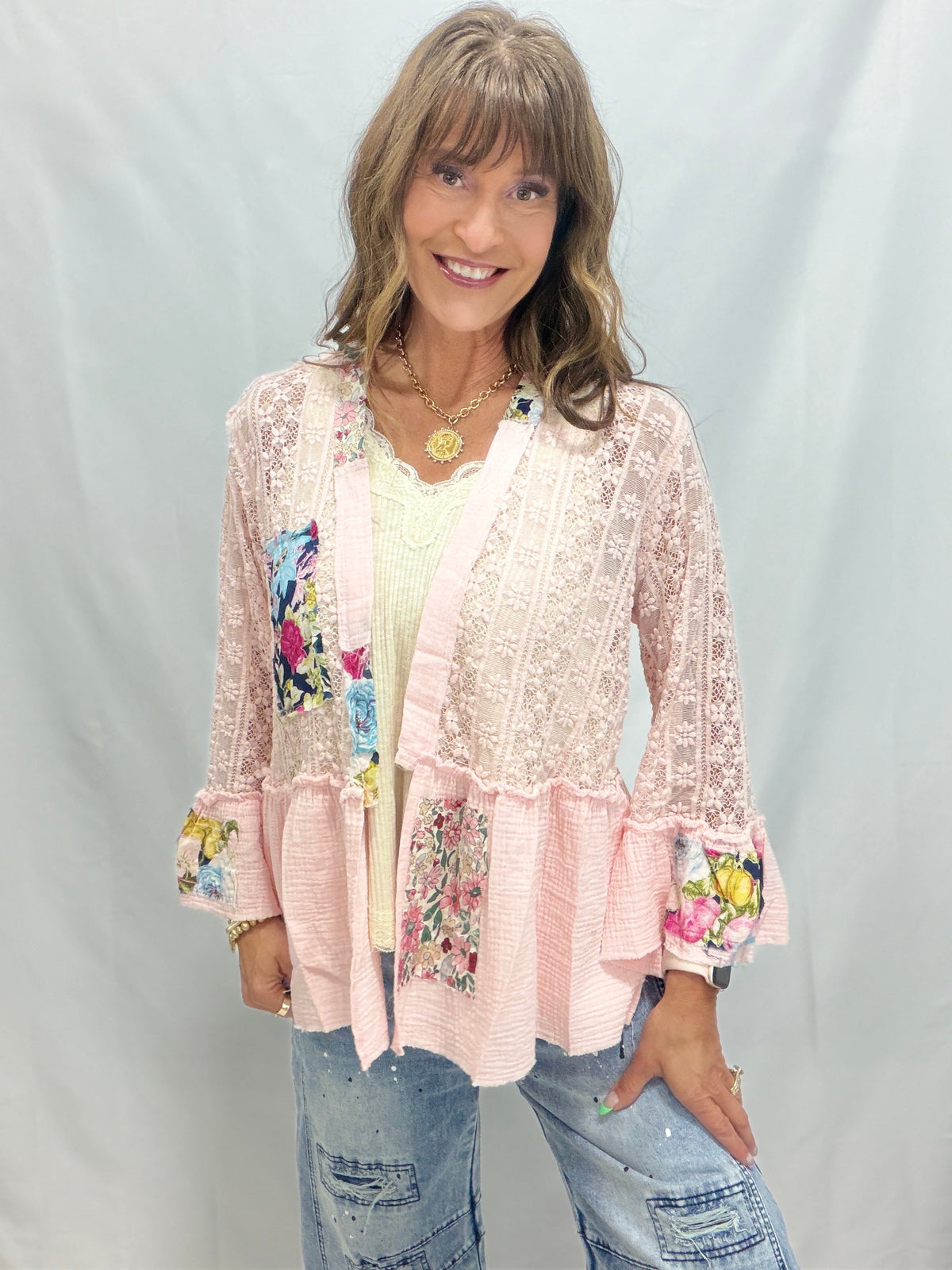 POL Bringing Sun Stretch Lace Cardigan In 3 Colors