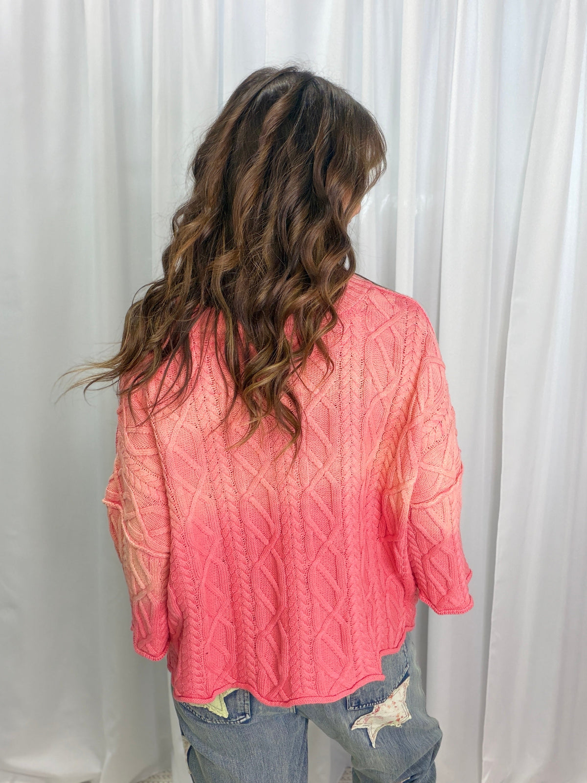 Let's Start It Cable Knit Pattern Sweater