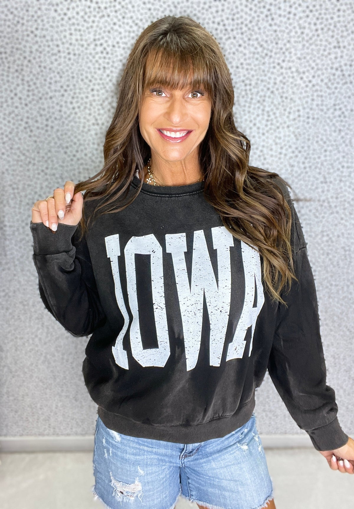 Bold Iowa Spirit Crew in Black