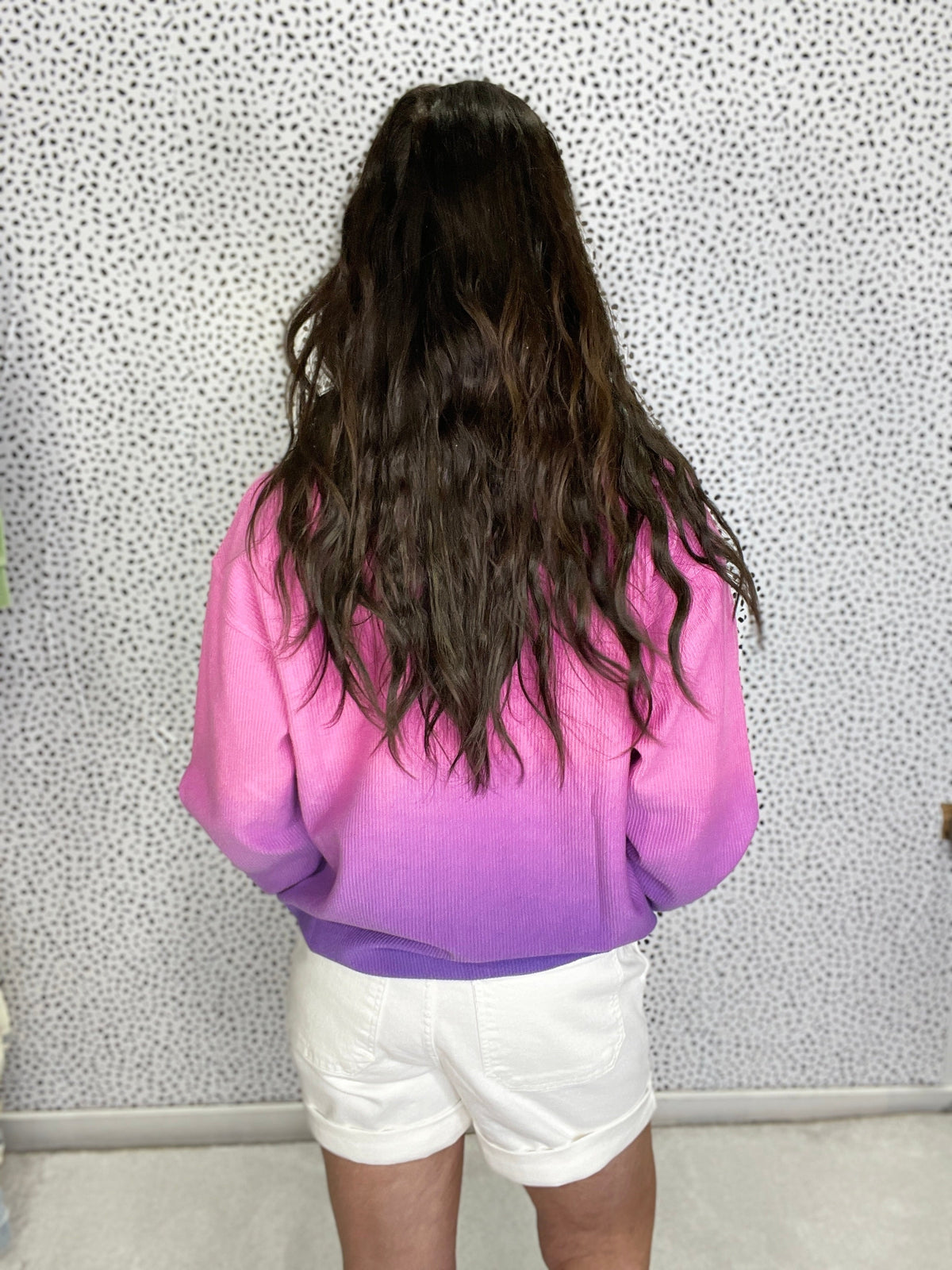 Spring Snow Washed Corded Crewneck Dip Dye In 2 Colors