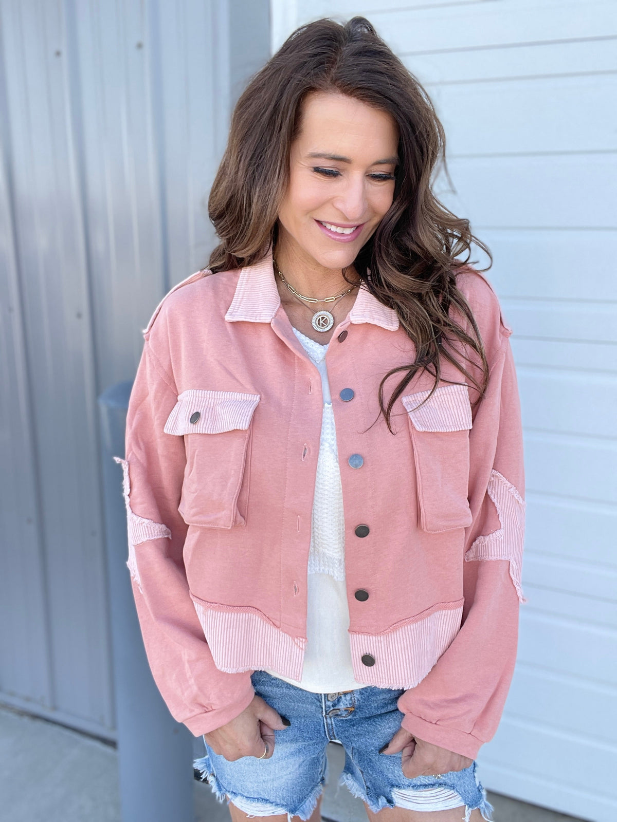 POL Starlight Glow Oversized Star Patch Jacket In 3 Colors *Final Sale*