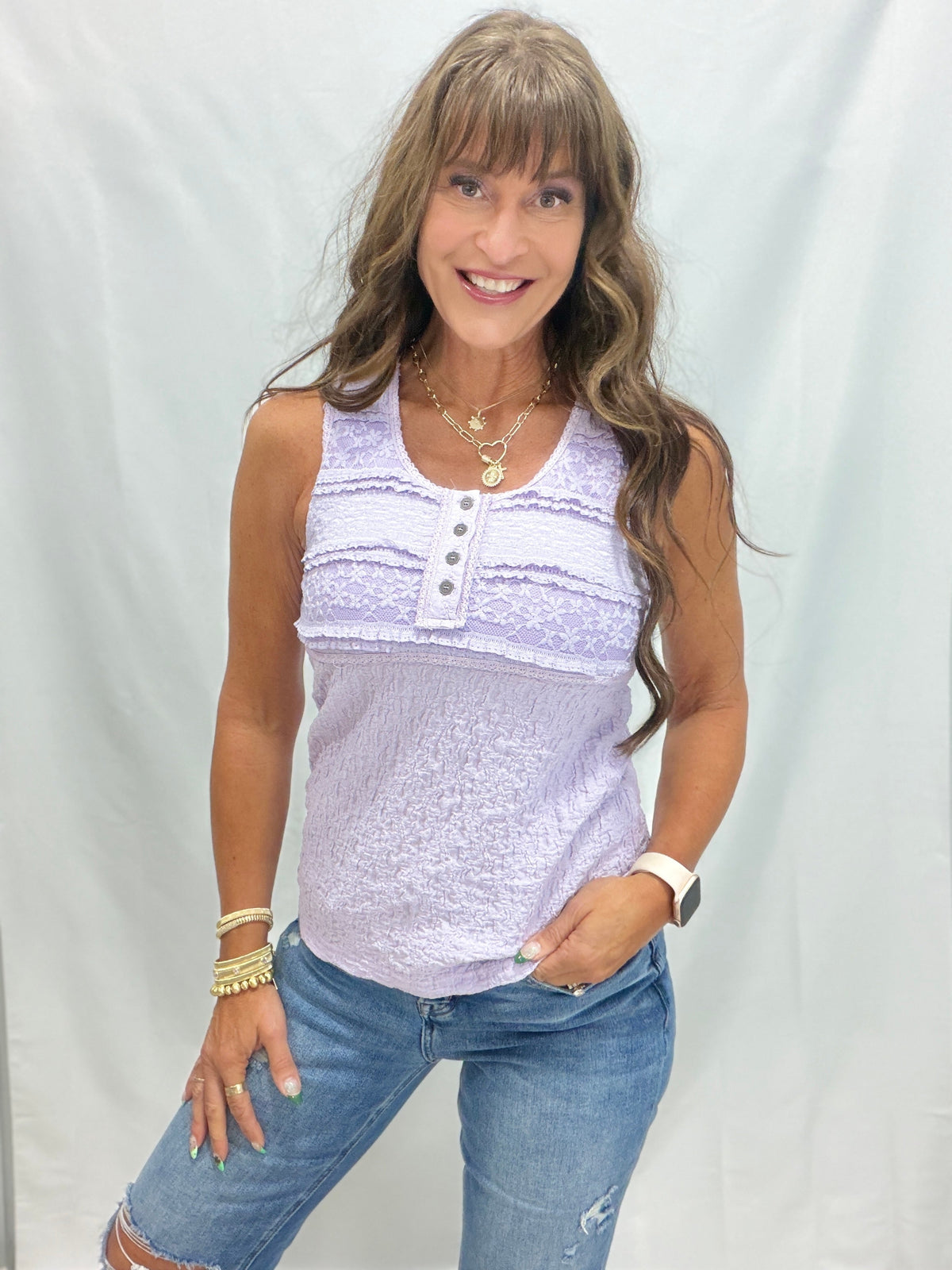 POL Lace Whisper Knit Top in 3 Colors