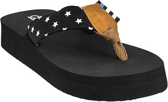 Americana Corkys Black with Blue 2 Flip Flops