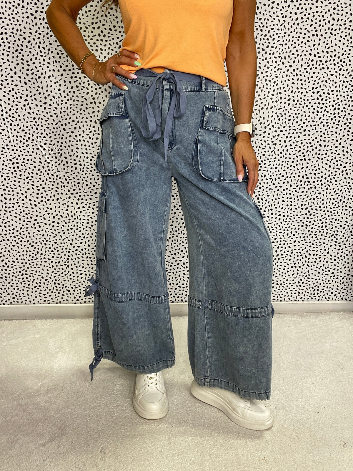 Cargo Pocket Parachute Drawstring Pants