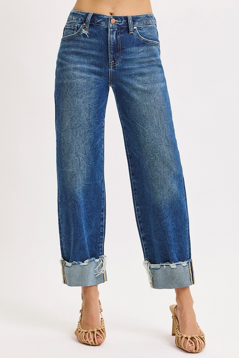 High Rise Crop Boyfriend Cuffed Jeans 295 In Medium *Final Sale*