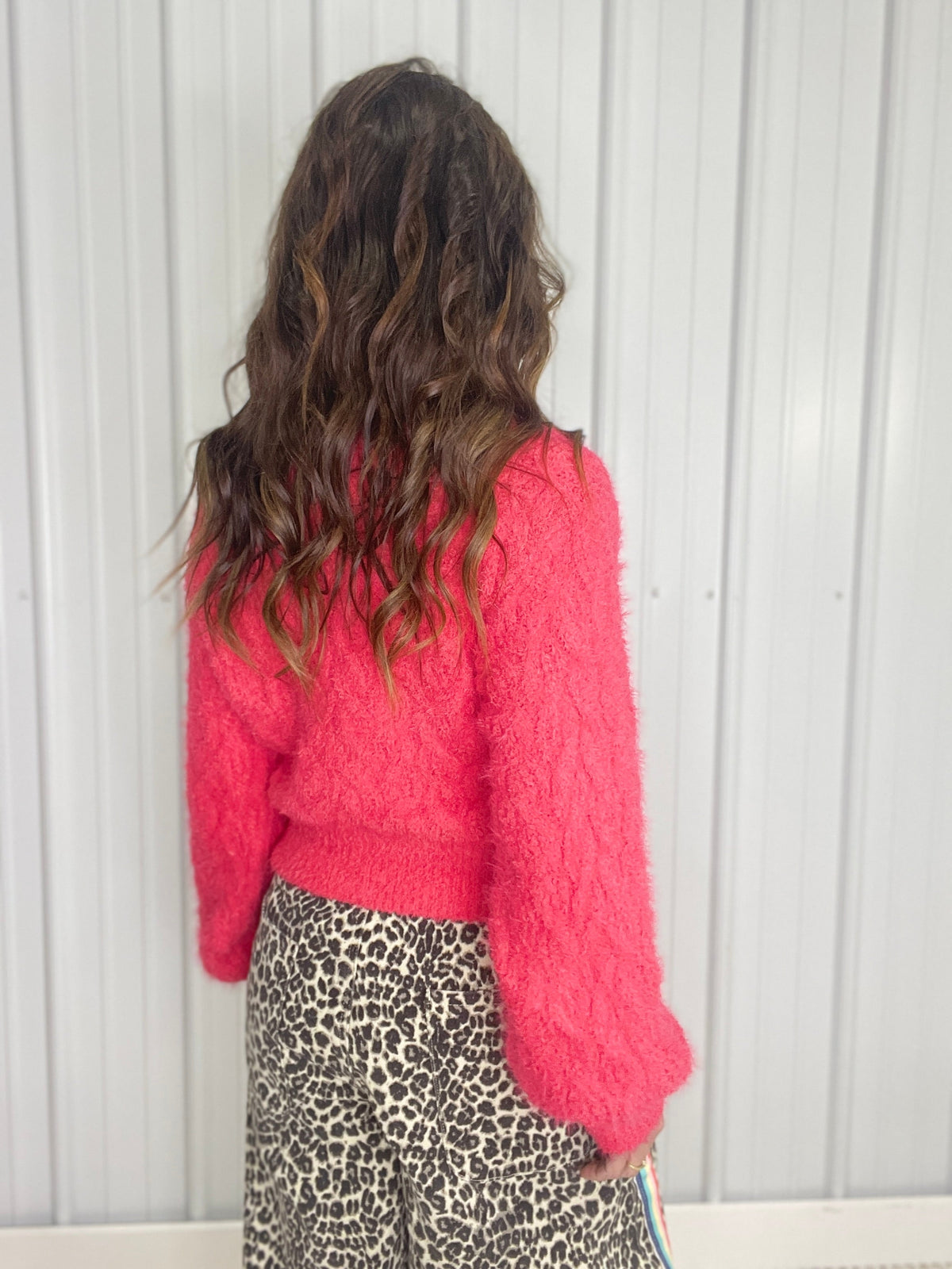 POL Snug Statement Half Zip Sweater In Coral *Final Sale*