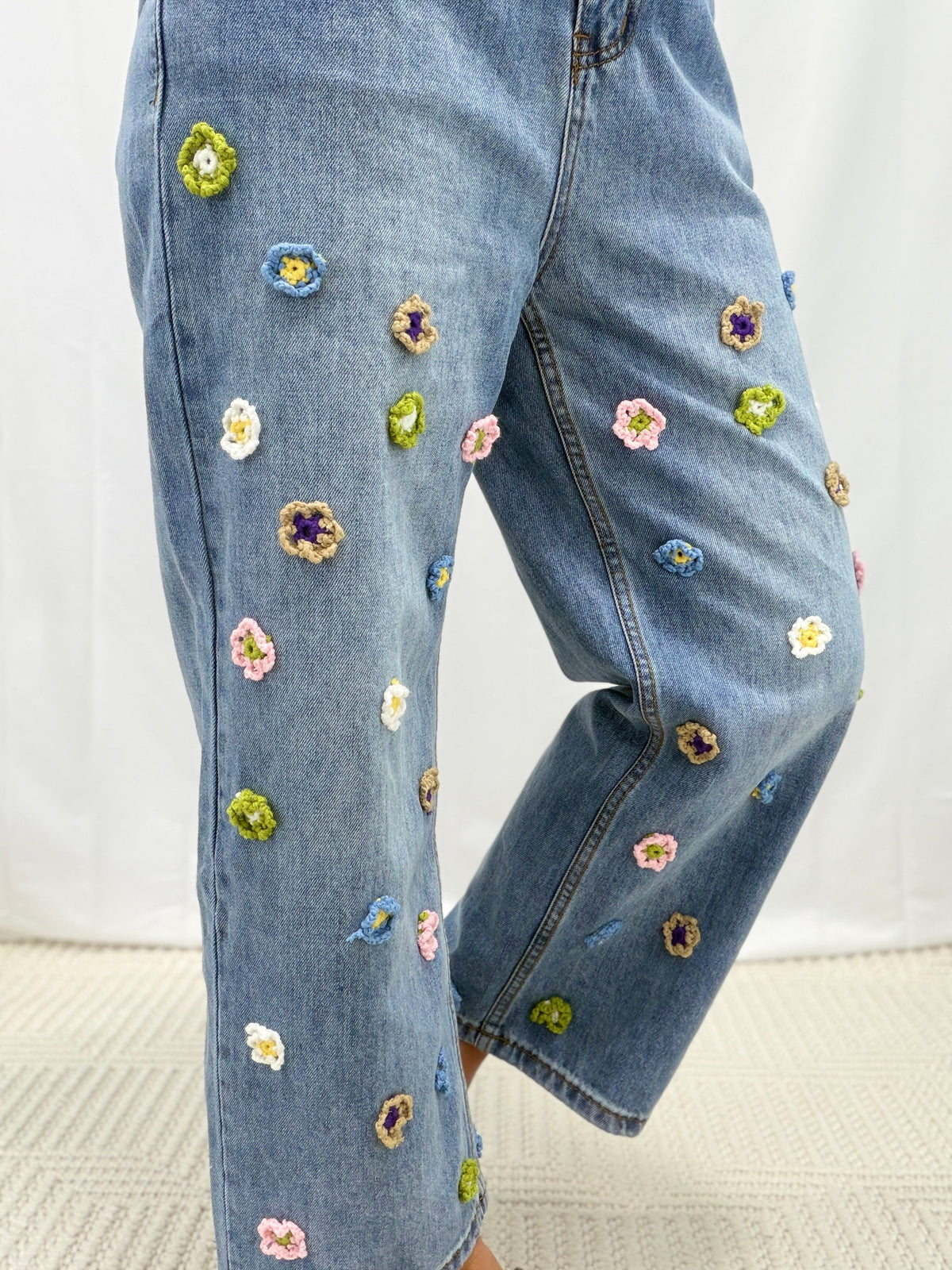Bloom Stitch Denim Pants