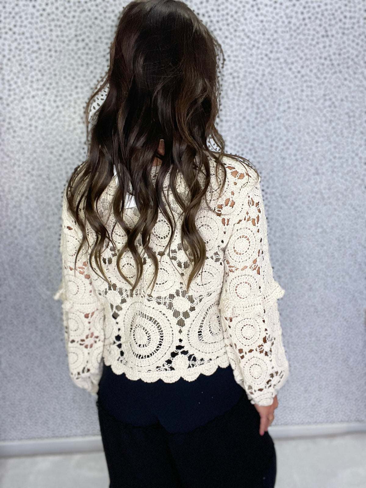 POL Fight For Me V-Neck Long Sleeve Crochet Cardigan In 2 Colors