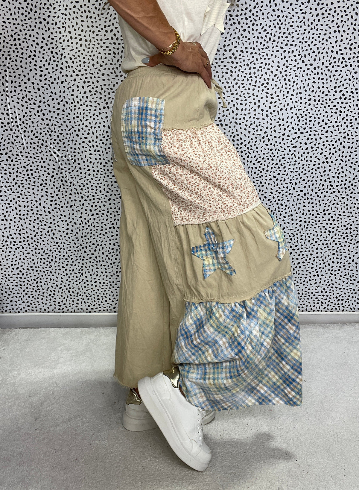 POL Patchwork Stardust Wide Leg Pants In 4 Colors