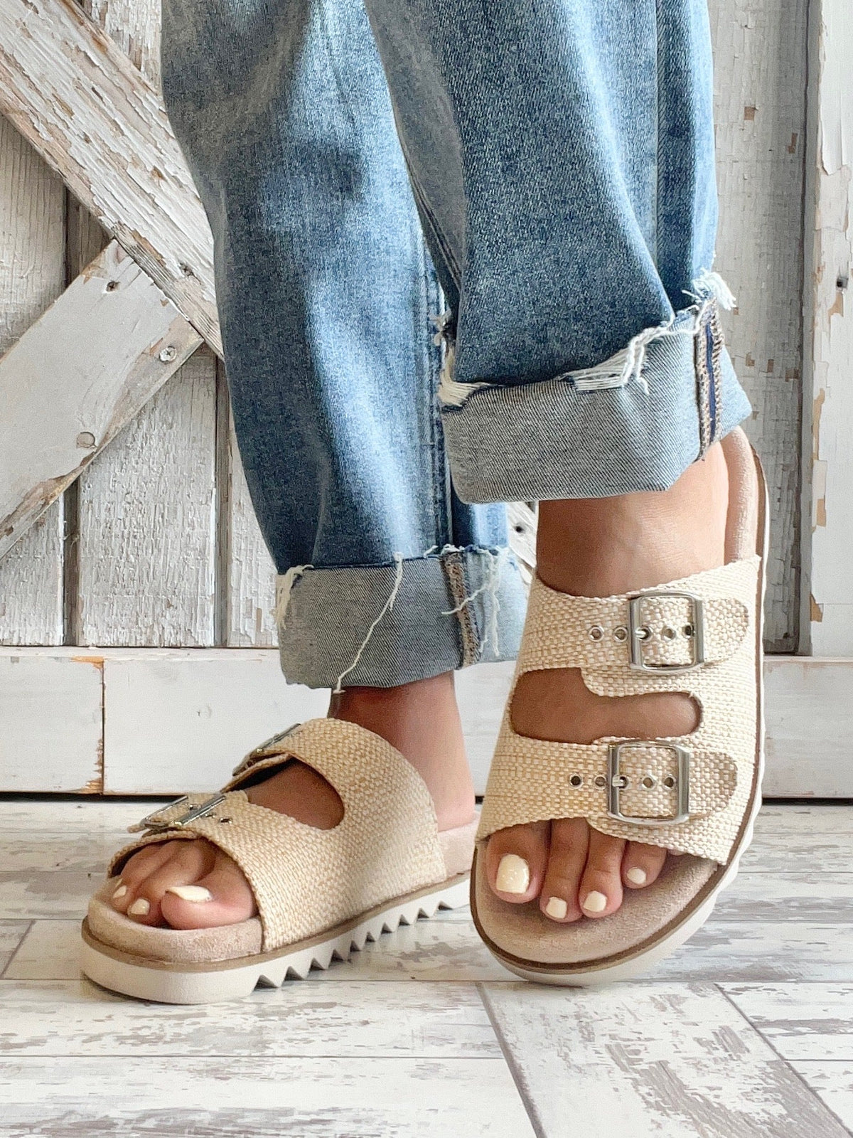 Corkys Just A Dash Sandals In Raffia