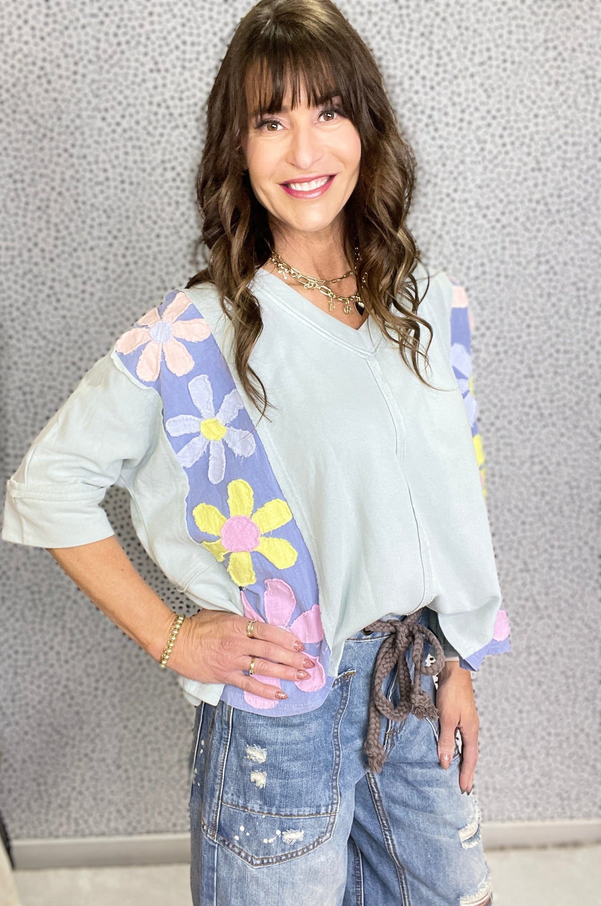 Daisy Daydream Flower Patch Mineral Washed Top In 4 Colors