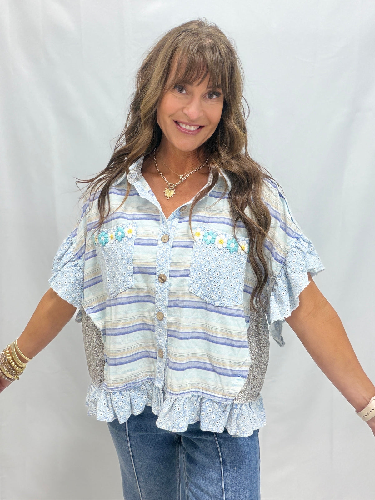 Heirloom Lace Washed Crochet Shirt